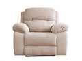Sillón reclinable de tejido texturizado 100x95x105 cm - Beige claro - Acolchado amplio para salón