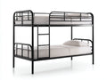 Litera de metal 200x100x170 cm - negro - escalera integrada y barandilla superior - diseño funcional moderno