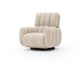 Sillón reclinable de pana 98 x 94 x 102 cm - beige - base giratoria y diseño acolchado