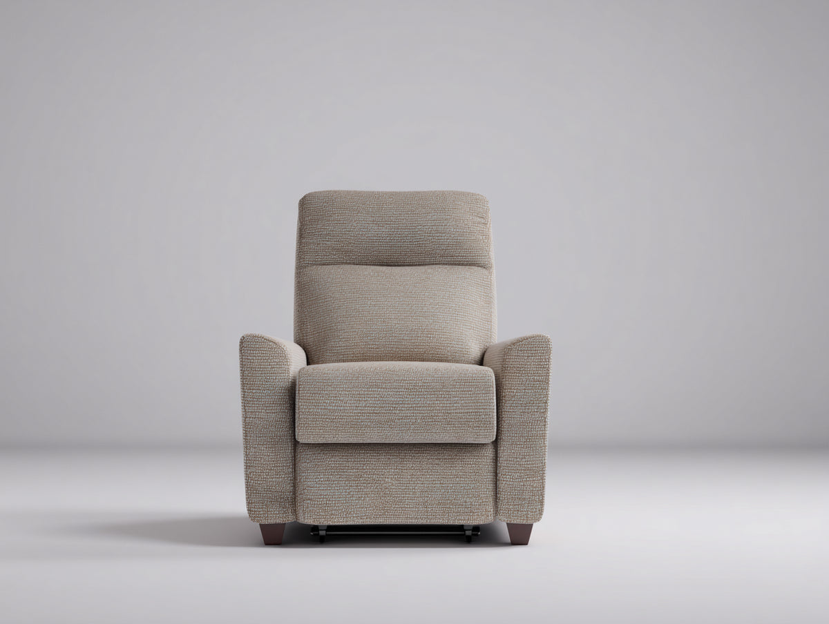 Sillón reclinable de tejido texturizado 85x90x105 cm - Beige - Respaldo alto para salón