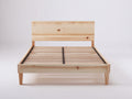 Cama doble de madera 200 x 160 x 105 cm - pino natural - estructura con somier de láminas
