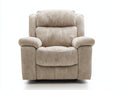 Sillón reclinable tapizado 92x95x108 cm - beige-negro - respaldo alto acolchado - diseño moderno confortable