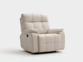 Sillón reclinable tapizado efecto cuero 100 x 94 x 103 cm - crema y negro - reclinación manual con respaldo acolchado