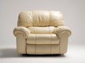 Sillón reclinable tapizado efecto cuero 100 x 95 x 100 cm - beige - diseño acolchado con brazos redondeados