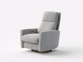 Sillón reclinable tapizado 86 x 90 x 110 cm - gris claro - respaldo alto con base giratoria