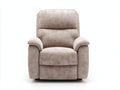 Sillón reclinable de tejido 92 x 90 x 105 cm - beige y negro - respaldo alto y reposapiés integrado